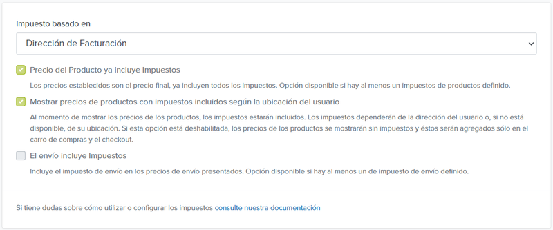 configurar Impuestos