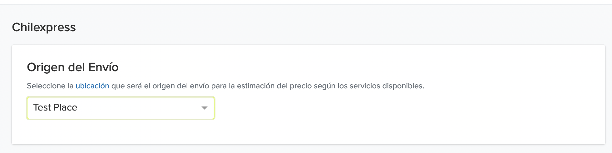 Configuración Chilexpress