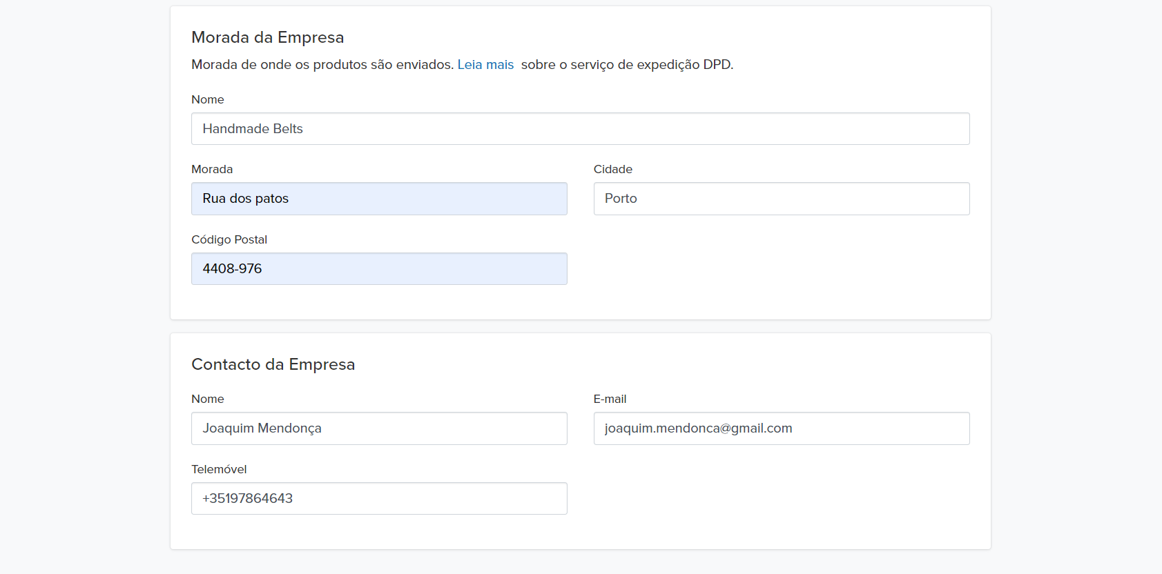 Moarada da empresa para a DPD