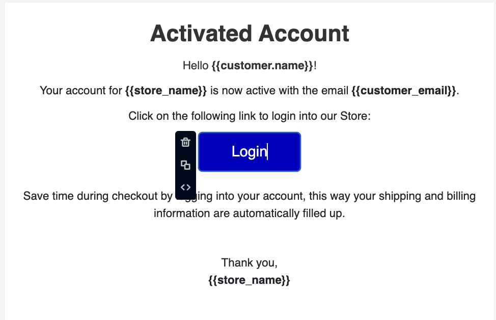 Email Editor - Edit Element