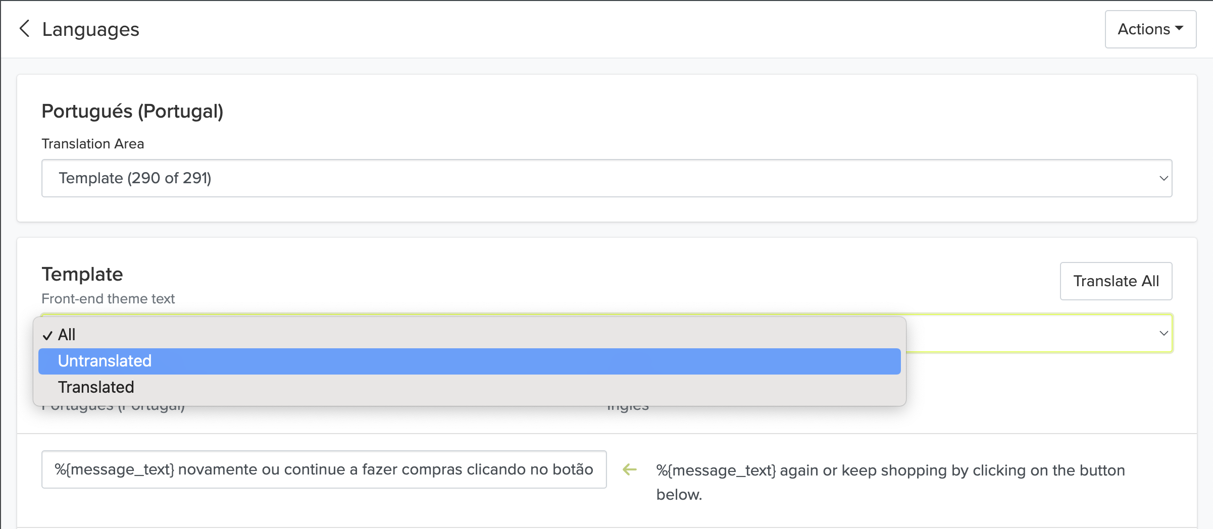 Email Editor - Untranslated Strings