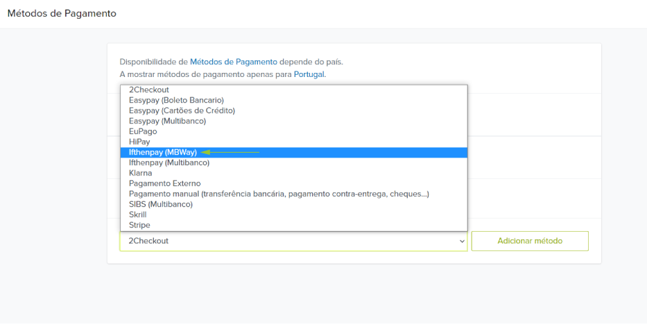 Configuração do IfthenPay