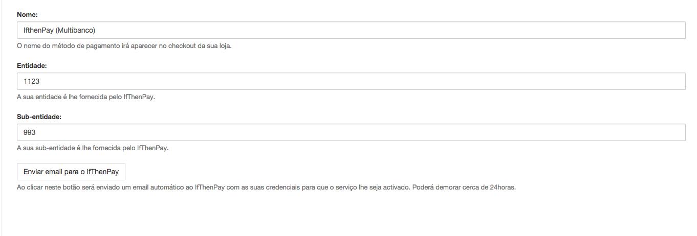 Configuração do IfthenPay