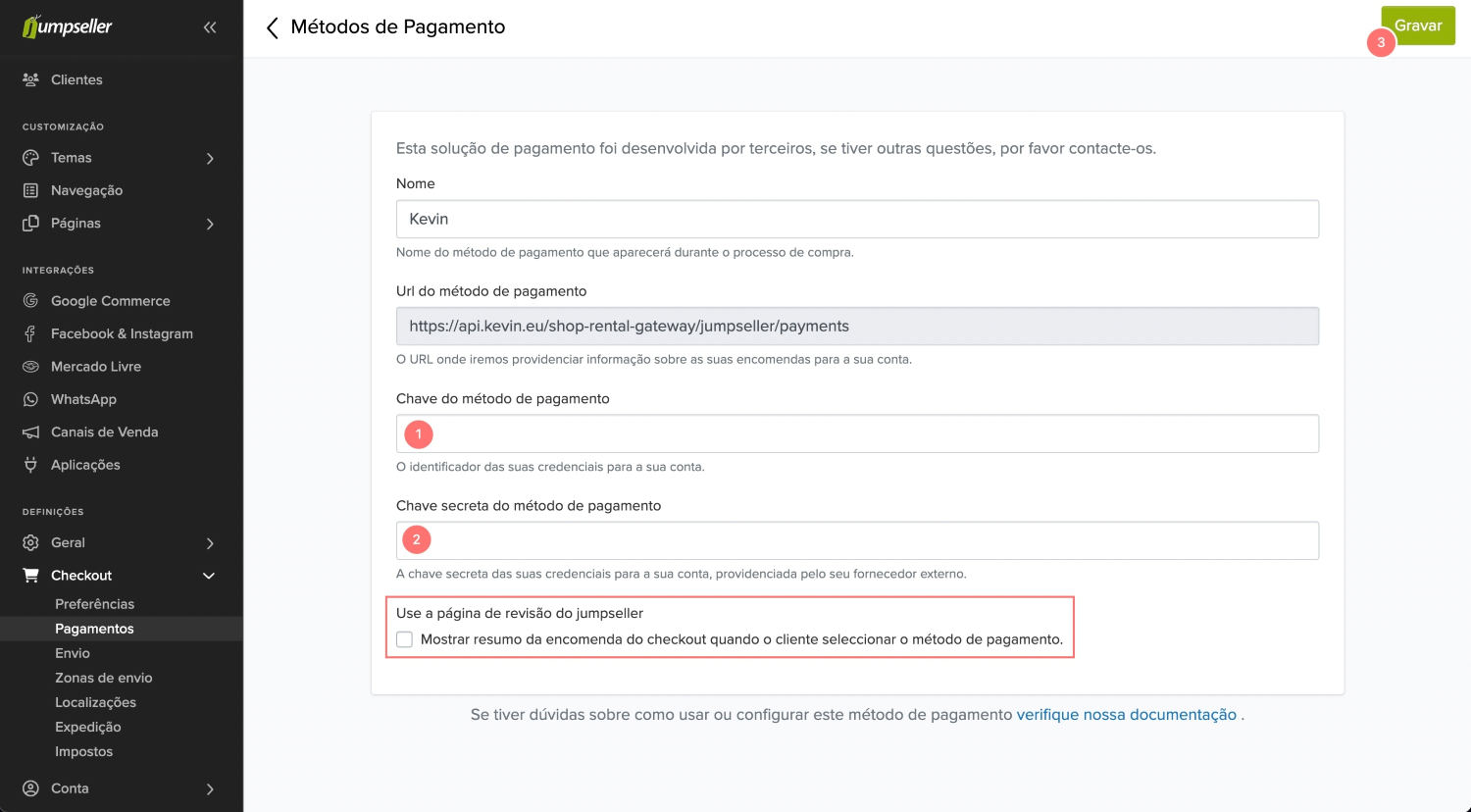 Configurar a kevin.