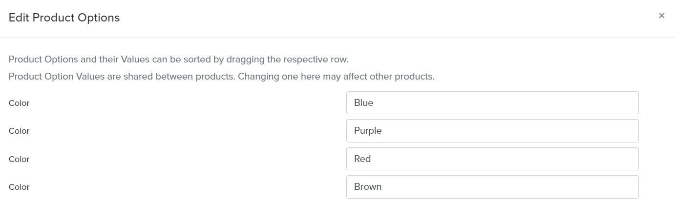 edit options