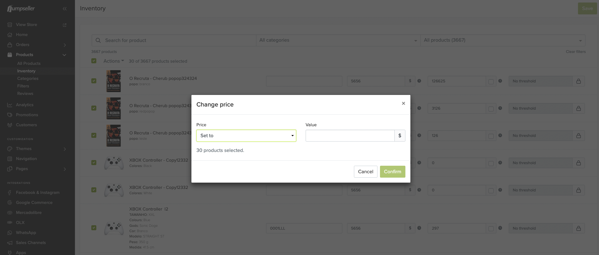 Change price